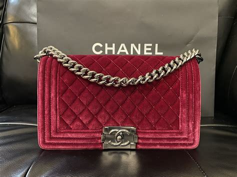 chanel boy velvet 2015|Chanel bag.